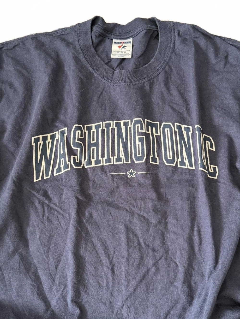 Vintage Jerzees Washington DC Navy Graphic T-Shirt XL Heavyweight USA Travel